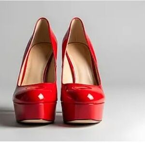 Elegant Candy Apple Red Platform Heels